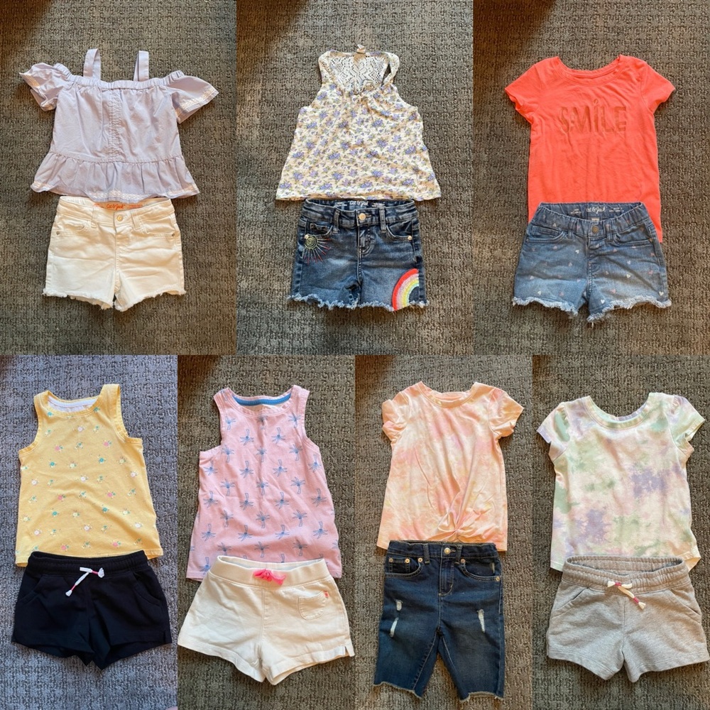 7 sets of girls summer clothes 5T